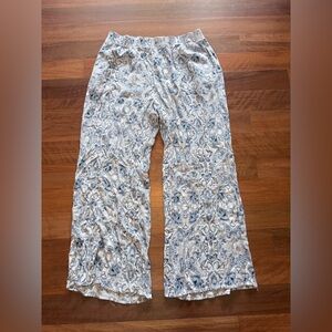 one 5 one Wide Leg Pants in Blue and Cream Paisley